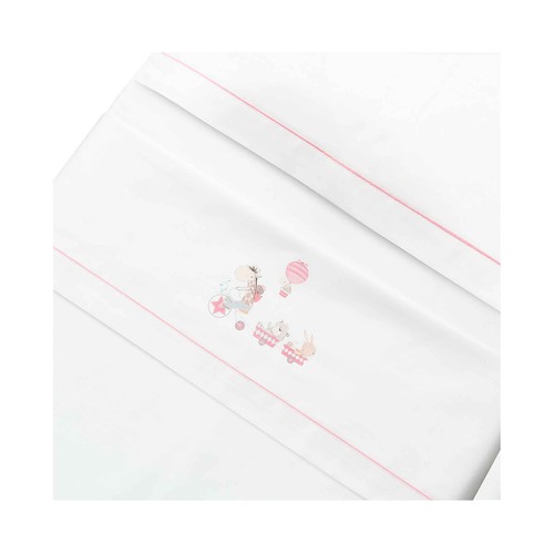 Tríptico para cuna, color rosa, INTERBABY Jirafa bicicleta.