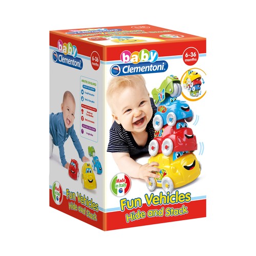 Set de 4 vehículos apilables, CLEMENTONI BABY.
