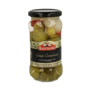 MAESTRANZA Banderillas picantes en vinagre MAESTRANZA GRAN GOURMET frasco de 150 g.