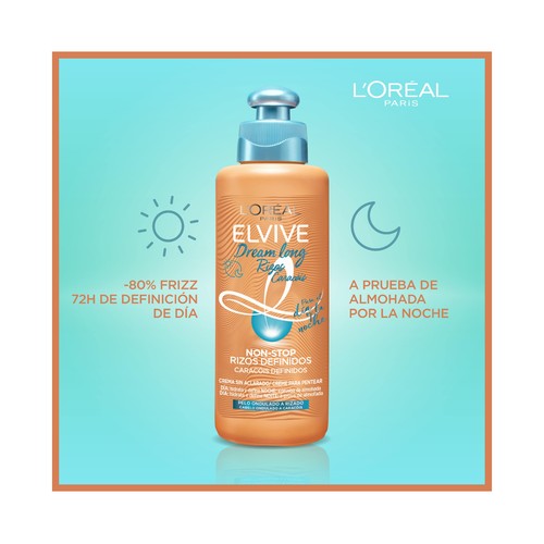 ELVIVE Crema de peinado sin aclarado (día y noche), para cabellos ondulados a rizados ELVIVE Dream long 200 ml.