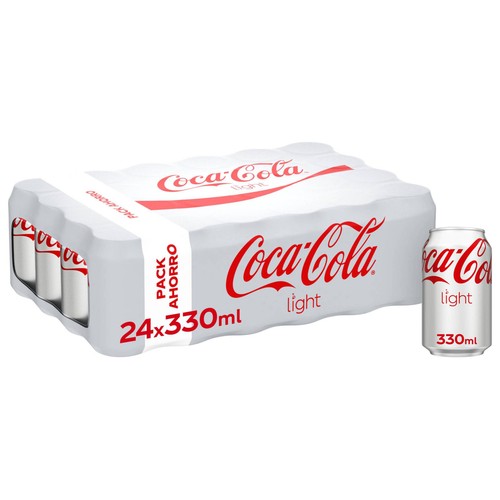COCA COLA Light Refresco de cola pack 24 lata 33 cl.