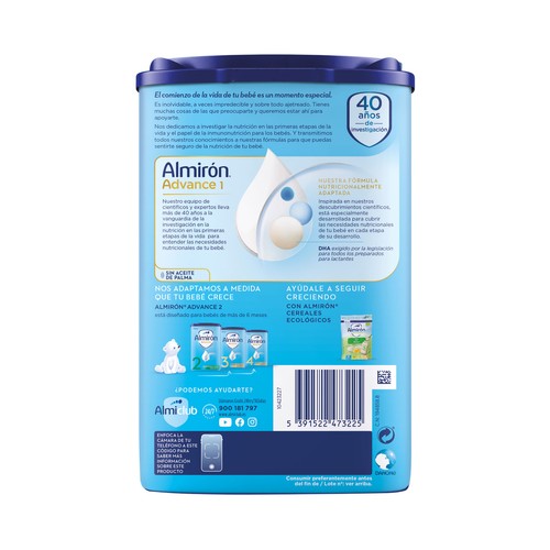 ALMIRÓN Advance 1 Leche (1) de inicio para recién nacidos, desde el primer día 800 g.
