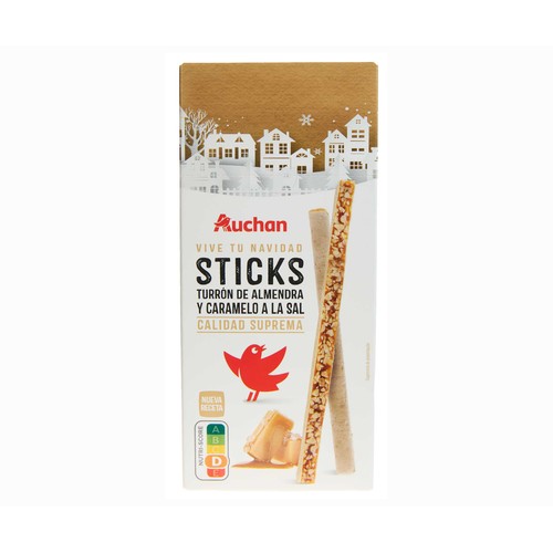 PRODUCTO ALCAMPO Palitos de turrón crocanti de almendra a la sal 140 g.