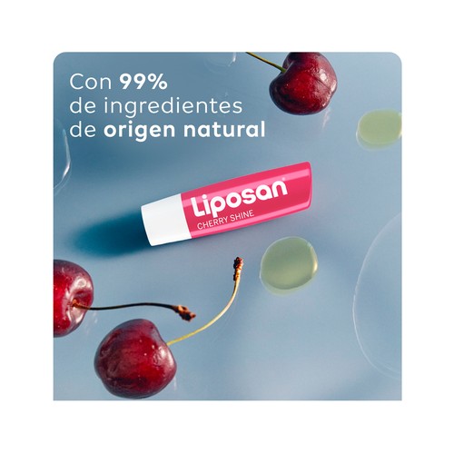 LIPOSAN Cherry shine Protector (bálsamo) labial hidratante con aroma a cereza.