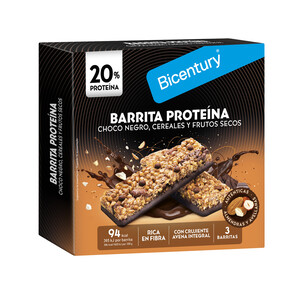 Imagen de BICENTURY Barritas de proteina sabor a chocolate con almendras 72 g 