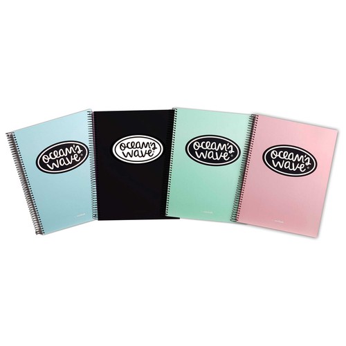 Cuaderno microperforado tamaño A5 160 hojas cuadrícula 5x5, OCEAN"S WAVE.