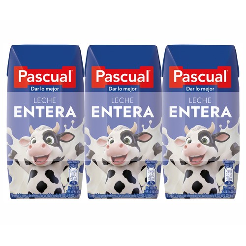 PASCUAL Leche entera 3 x 200 ml.