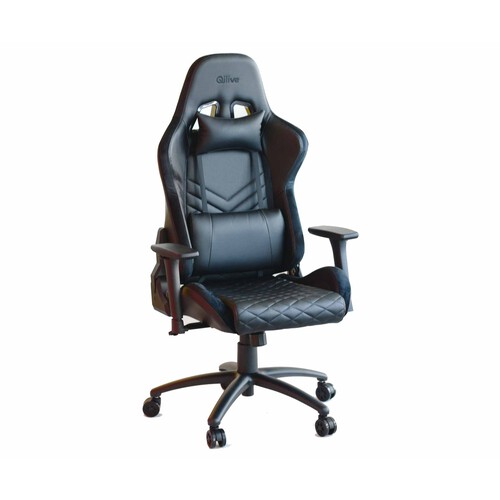 Silla Gaming QILIVE Q.3603 negro, altura regulable, reposabrazos ajustable, asiento basculante.