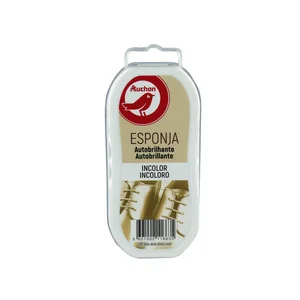 PRODUCTO ALCAMPO Esponja autobrillante para limpiar especial calzado incoloro PRODUCTO ALCAMPO, 1 ud.