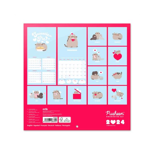 Calendario 2024 30X30 Pusheen Purrfect Love Collection