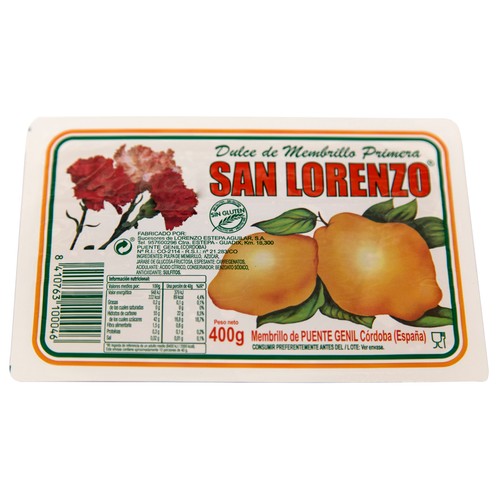SAN LORENZO Dulce de membrillo de Córdoba SAN LORENZO tarrina 400 g.