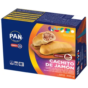 PAN Pan Brioche (cachito) rellenos de jamón cocido y bacon, listos para calentar y comer 2 x 170 g.