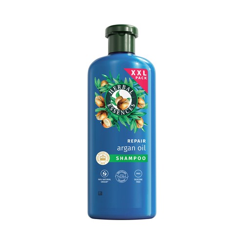 HERBAL ESSENCES Champú reparador con aceite de argán, para cabellos dañados 680 ml.