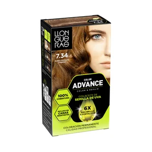 LLONGUERAS Color advance tono 7.34 rubio dorado cobrizo Coloración capilar permanente (tinte de pelo).