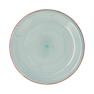 Imagen de Plato llano de loza de 27cm. diseño en color verde agua con espirales, Peoni Vita, QUID.