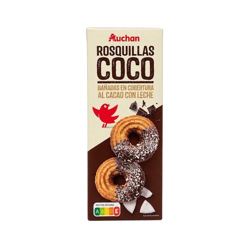 PRODUCTO ALCAMPO Rosquillas de coco bañadas en chocolate con leche 300 g.