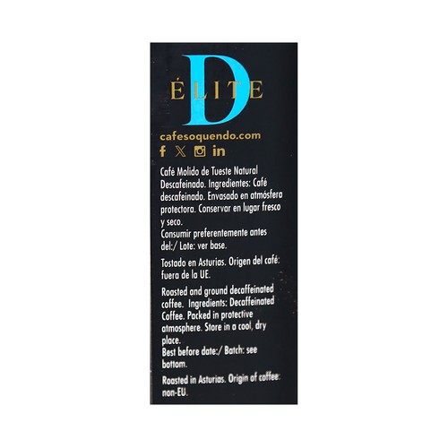 OQUENDO Café molido descafeinado 400 g.
