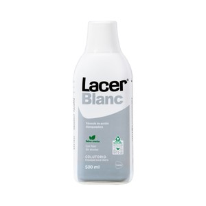 LACER Blanc Enjuague bucal de uso diario con acción blanqueadora, sin alcohol y sabor a menta 500 ml.