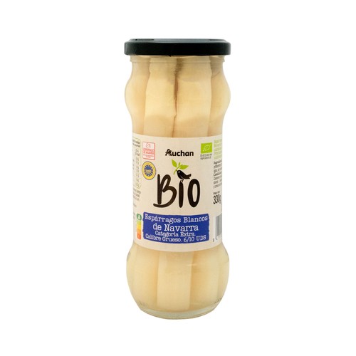 PRODUCTO ALCAMPO Bio Esparragos blancos gruesos (6/10) con I.G.P. Esparrago de Navarra bote 205 g.