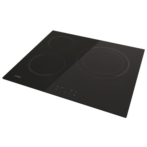 Placa radiante CANDY CH63DCC 3 zonas de cocción, ancho fuego grande 28cm, potencia: 5700w, 9 niveles de potencia por zona, A: 59cm.