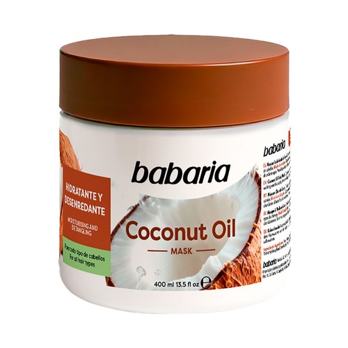 BABARIA Mascarilla capilar hidratante y desenredante para todo tipo de cabellos 400 ml.