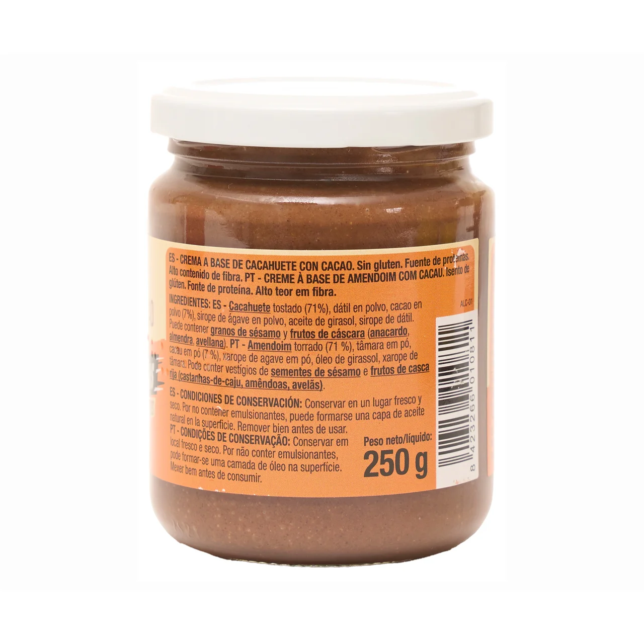 PRODUCTO ALCAMPO Crema de cacahuete con cacao 250 gr.