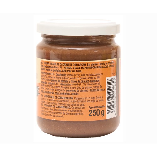 PRODUCTO ALCAMPO Crema de cacahuete con cacao 250 gr.