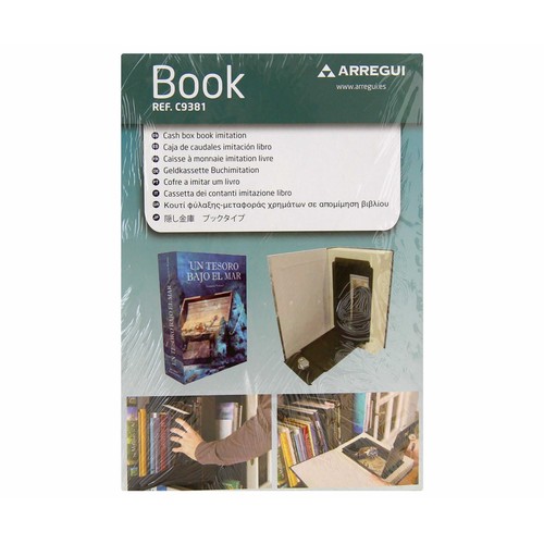 Caja de caudales con forma de libro, 222x154x44mm. ARREGUI.