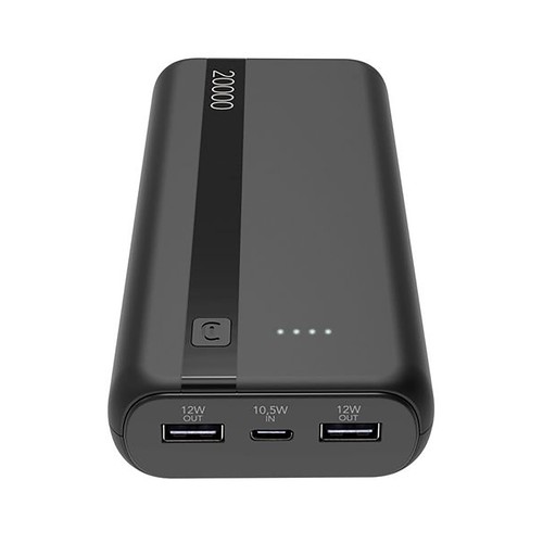 Batería portátil CELLULAR LINE, color negro, 20.000 MAh.