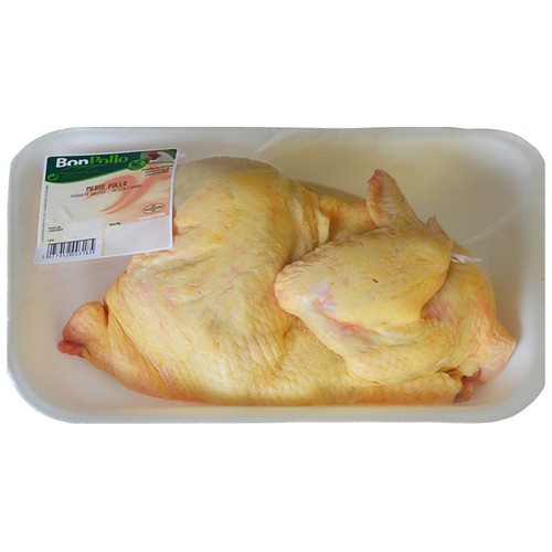 BONPOLLO Bandeja con medio pollo amarillo limpio