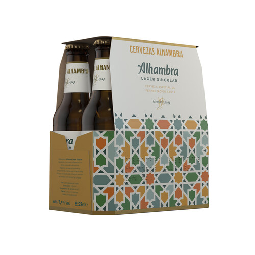 Cerveza ALHAMBRA LAGER SINGULAR pack 6 uds x 25 cl.