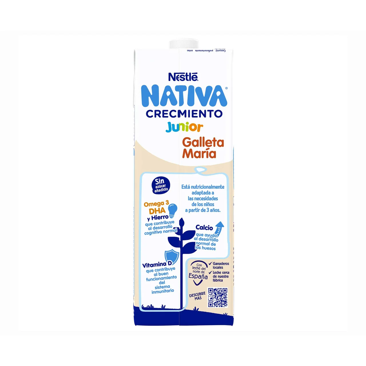 Junior de Nestlé Leche de crecimiento con sabor a galleta Maria, a partir de 3 años 1 l.