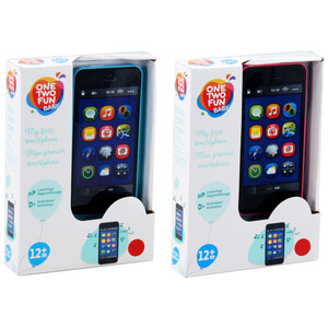 Teléfono móvil infantil con luces, sonidos y laterales de goma ONE TWO FUN ALCAMPO.
