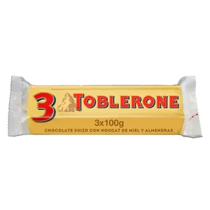 TOBLERONE Barrita de chocolate con leche, miel y almendras 3 uds. 100 g.
