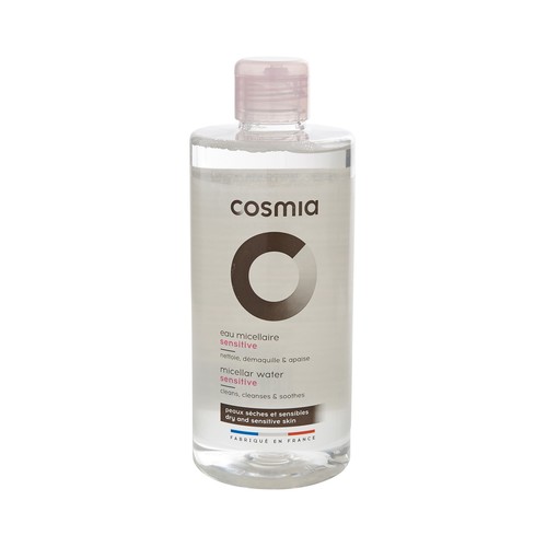 COSMIA Agua micelar desmaquillante, para pieles secas y sensibles COSMIA Sensitive 500 ml.