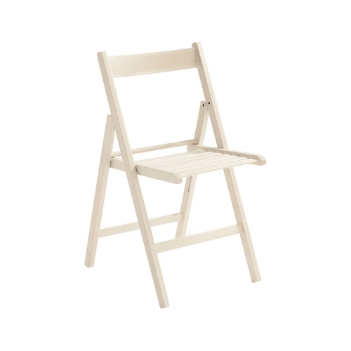Silla plegable de madera de haya de color blanco, SILLA.