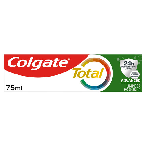 COLGATE Total advanced limpieza profunda Pasta de dientes con flúor, con protección total hasta 24 horas 75 ml.