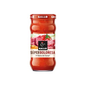 Salsa super Boloñesa, extra de carne 350 g.