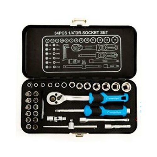 Caja de herramientas SMARTGYRO con 34 piezas de metal.