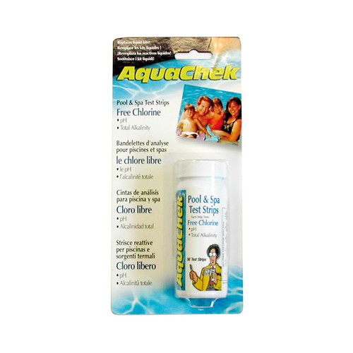 Aquacheck 3 Test - Tiras Reactivas Analiticas Cloro Libre, pH y Alcalinidad - 50 Tiras