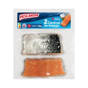 PESCANOVA Centros de salmón, ultracongelados y envasados al vacio 2 uds, 250 g.