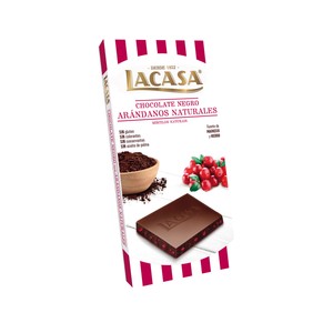 Imagen de LACASA Chocolate negro con arándanos naturales 100 g.