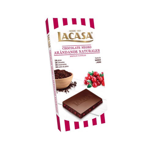 LACASA Chocolate negro con arándanos naturales 100 g.