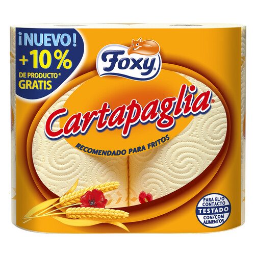 FOXY Papel de cocina recomendado para fritos con doble capa Cartapaglia 2 uds.