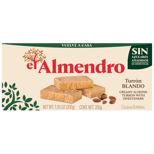 EL ALMENDRO Turrón blando sin azúcares añadidos 200 g.