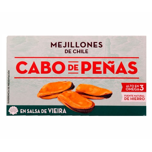 CABO DE PEÑAS Mejillones chile en salsa de vieira 45 g.