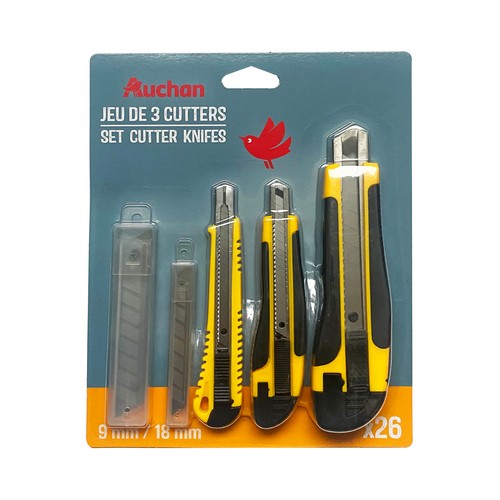 Set 3 cutter con recambio, PRODUCTO ALCAMPO.
