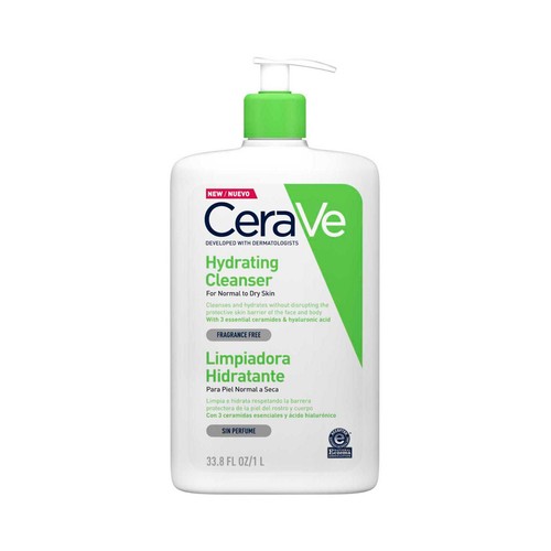 CERAVE Gel limpiador hidrantante, para pieles normales a secas 1 l.