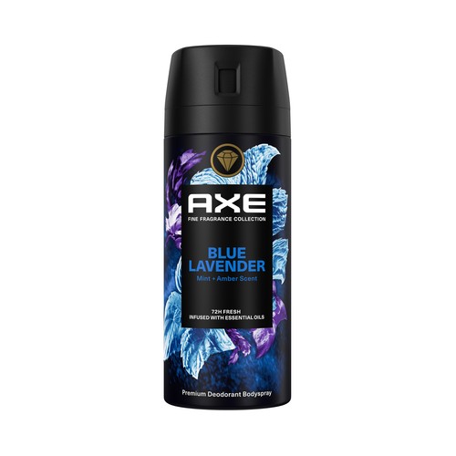 AXE Blue lavender Desodorante en spray para hombre, frescor hasta 72 horas 150 ml.