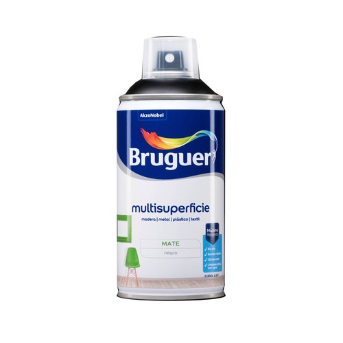 Esmalte acrÍlico mate de color negro 0,30L, AKZO NOBEL.